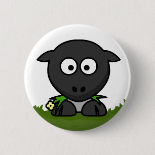 Chapa Redonda De 5 Cm Divertido Personalizado Redondo Sheep