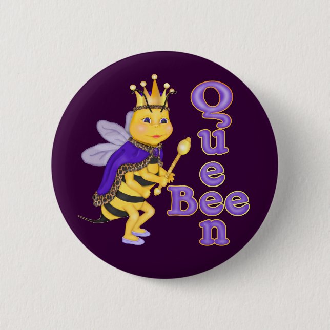 Chapa Redonda De 5 Cm Divertido Queen Bee (Anverso)