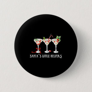 Chapa Redonda De 5 Cm Divertido Retro Martini Alegre Navidad Ayudante de