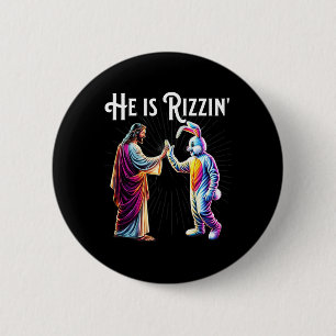 Chapa Redonda De 5 Cm Divertido Rizz Él Está Rizzin Jesús Alto Cinco Pas