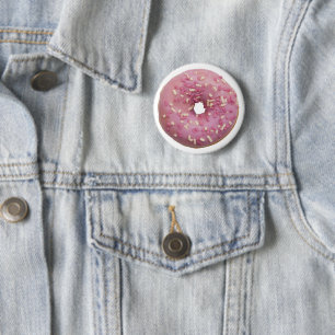 Chapa Redonda De 5 Cm Divertido rosquero rosa