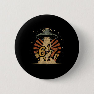 Chapa Redonda De 5 Cm Divertido Seis Siete 67 Meme Meme de Internet Ufo 
