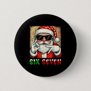 Chapa Redonda De 5 Cm Divertido Seis Siete Meme Navidad Frío Santa Dicie