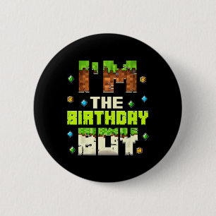 Chapa Redonda De 5 Cm Divertido Soy El Cumpleañero Videojugador Pixel Cu