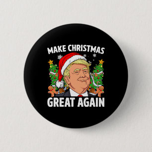 Chapa Redonda De 5 Cm Divertido Trump 2024 Haz la Navidad Grande de Nuev
