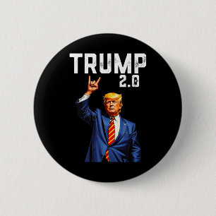 Chapa Redonda De 5 Cm Divertido Trump 2.0 Bandera Americana Trump