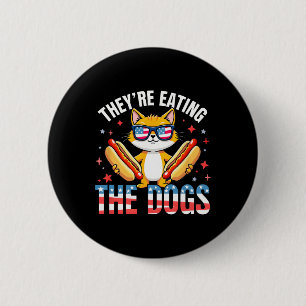 Chapa Redonda De 5 Cm Divertido Trump Están Comiendo Los Perros Los Gato
