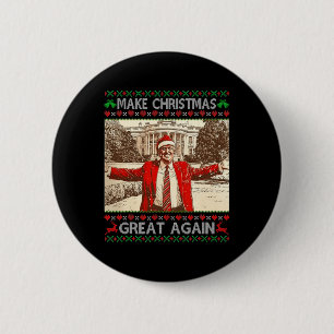 Chapa Redonda De 5 Cm Divertido Trump hace a los Navidades una gran fami