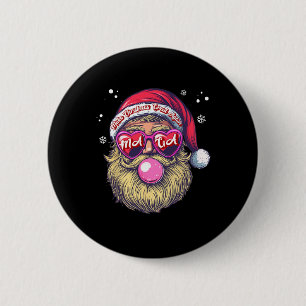 Chapa Redonda De 5 Cm Divertido Trump Santa Navidades Pink Bubble Gum Ma