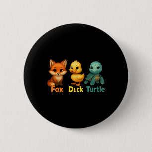 Chapa Redonda De 5 Cm Divertido Trump sutil tortuga de pato de Fox dulce