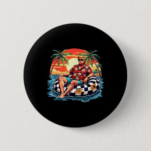 Chapa Redonda De 5 Cm Divertido Trump Verano 2025 Playa Tropical Diverti