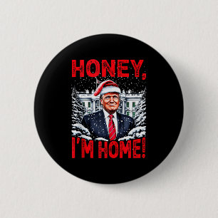 Chapa Redonda De 5 Cm Divertido Trump Xmas Cielo Estoy en Casa Donald Tr