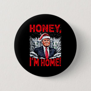 Chapa Redonda De 5 Cm Divertido Trump Xmas Cielo Estoy en Casa Donald Tr