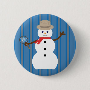 Chapa Redonda De 5 Cm Divertido y divertido detective Snowman