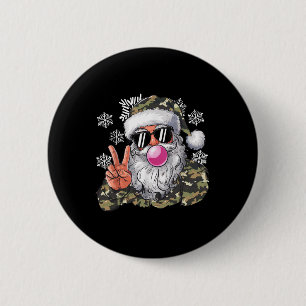 Chapa Redonda De 5 Cm Divertidos Navidades Camouflage Camo Santa Hello H