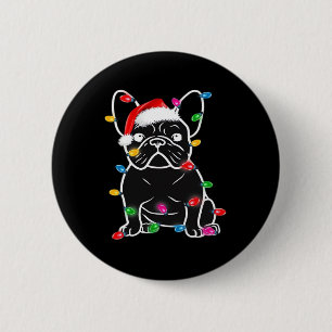 Chapa Redonda De 5 Cm Divertidos Navidades de árboles de perros Bulldog