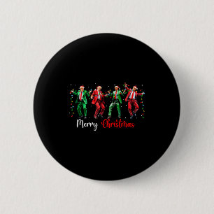 Chapa Redonda De 5 Cm Diviértete Baile de Trump Santa Claus Feliz Navida