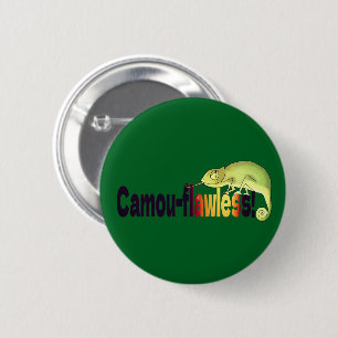 Chapa Redonda De 5 Cm Diviértete Camuflaje-impecable Castigo de Camaleón