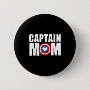 Chapa Redonda De 5 Cm Diviértete capitán mamá superhéroe día de la madre