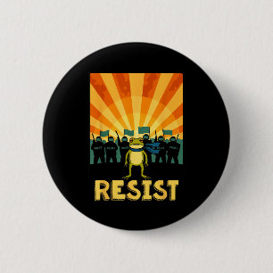 Chapa Redonda De 5 Cm Diviértete Resistir Rana de Portland Protesta