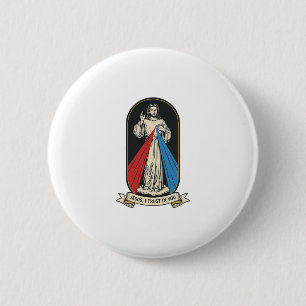 Chapa Redonda De 5 Cm Divina Misericordia Jesús Vintage