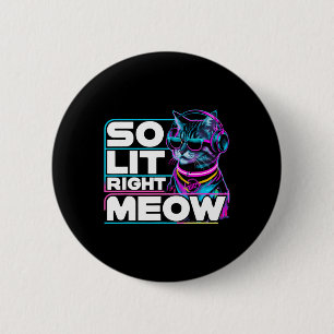 Chapa Redonda De 5 Cm Dj Cat Tan Lit Right Meow Edm Techno Rave Fiesta F