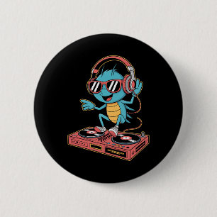 Chapa Redonda De 5 Cm Dj Cricket Gira La Fiesta Vibes De La Música