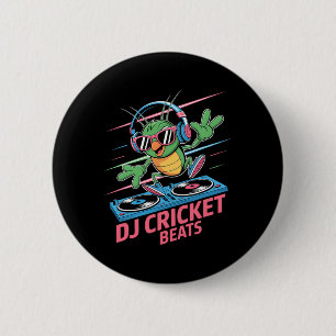 Chapa Redonda De 5 Cm Dj Cricket Ritmos Música Divertida Groovy