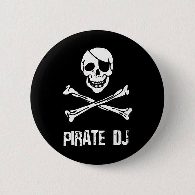 Chapa Redonda De 5 Cm DJ pirata (Anverso)
