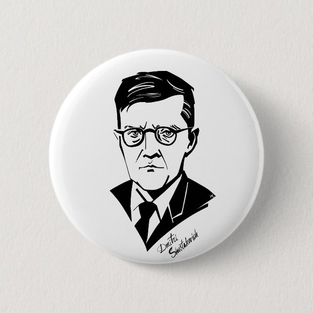 Chapa Redonda De 5 Cm Dmitri Shostakovich (Anverso)