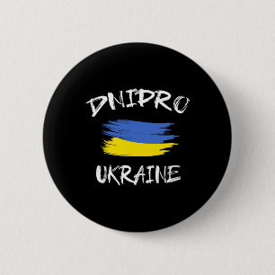 Chapa Redonda De 5 Cm Dnipro Ucrania Recuerdo Bandera del país ucraniano
