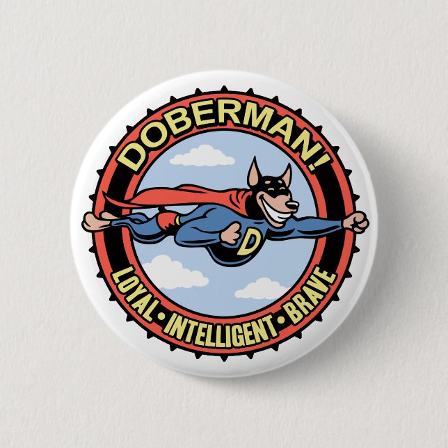 Chapa Redonda De 5 Cm ¡Doberman! (Anverso)