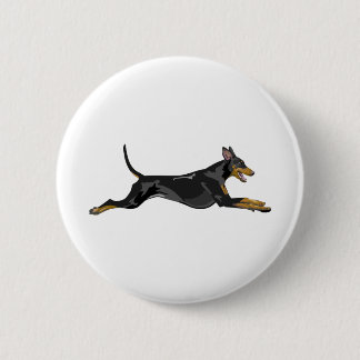 Chapa Redonda De 5 Cm Doberman All Natural Running Black