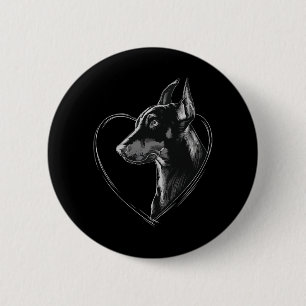 Chapa Redonda De 5 Cm Doberman Pinscher