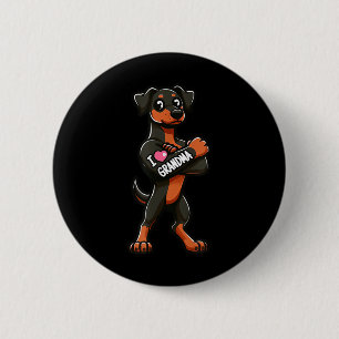 Chapa Redonda De 5 Cm Doberman Pinscher Me Encanta La Abuela Tatuaje De