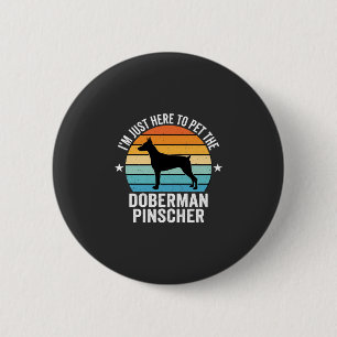 Chapa Redonda De 5 Cm Doberman Pinscher Retro Acaricia