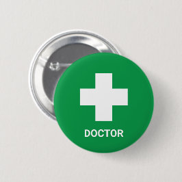 Chapa Redonda De 5 Cm Doctor MEDICINA & Primeros Auxilios, Cruz, Ambulan
