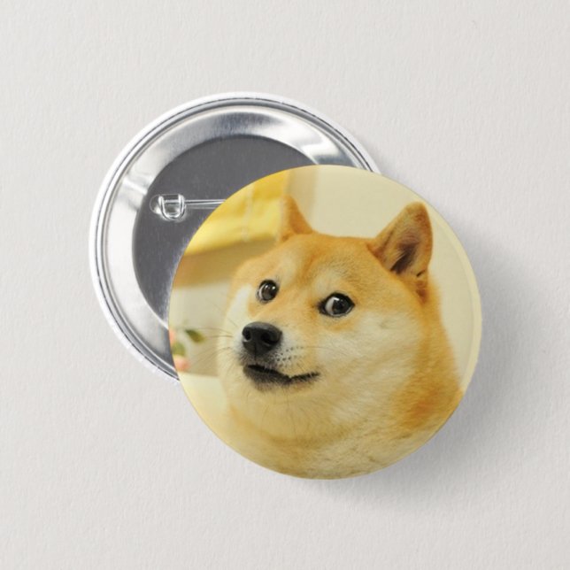 Chapa Redonda De 5 Cm Doge Dog Pin Button (Anverso y reverso)
