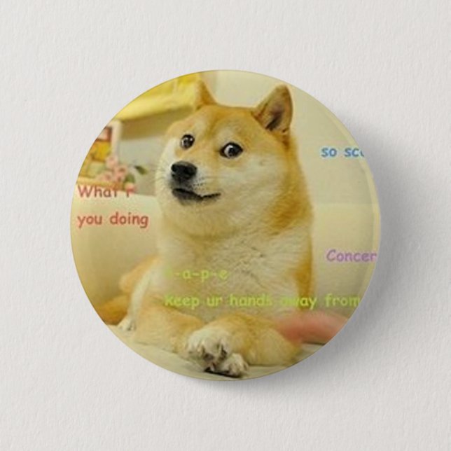 Chapa Redonda De 5 Cm Doge Meme (Anverso)