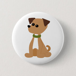 Chapa Redonda De 5 Cm Doggie de cachorro en verde