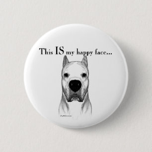 Chapa Redonda De 5 Cm Dogo Argentino Happy Face