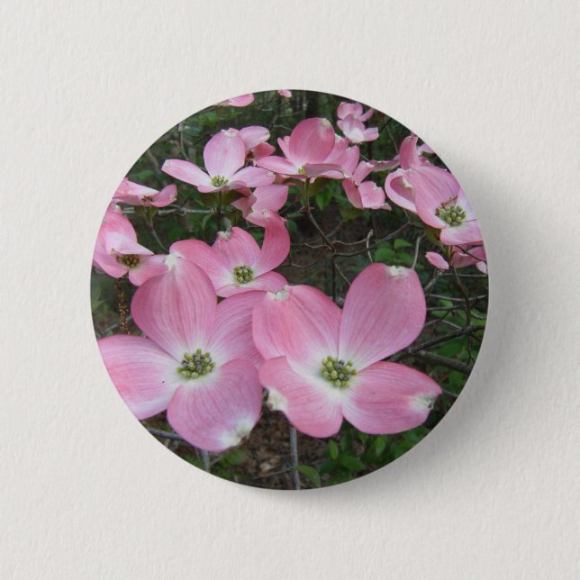 Chapa Redonda De 5 Cm Dogwood rosado (Anverso)