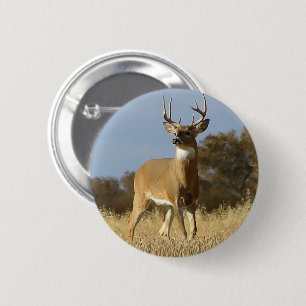 Chapa Redonda De 5 Cm Dólar del Whitetail del otoño