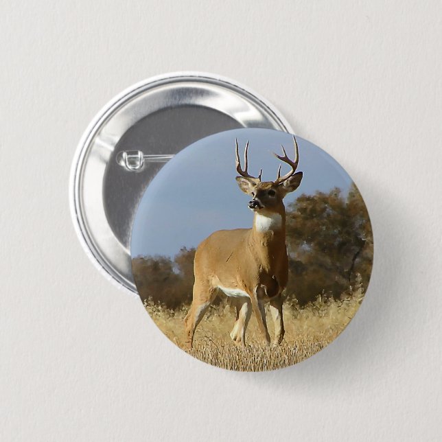 Chapa Redonda De 5 Cm Dólar del Whitetail del otoño (Anverso y reverso)