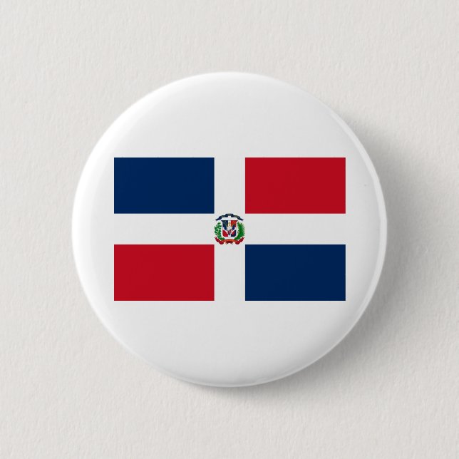 Chapa Redonda De 5 Cm Dominica Republic Flag (Anverso)
