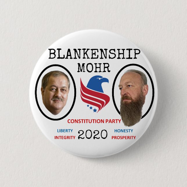 Chapa Redonda De 5 Cm Don Blankenship para Presidente 2020 (Anverso)