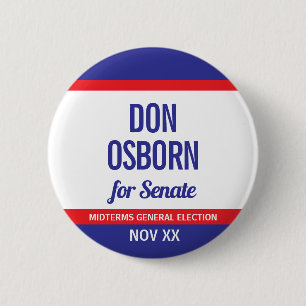 Chapa Redonda De 5 Cm Don Osborn Para el Senado