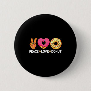 Chapa Redonda De 5 Cm Dona de Paz y Amor - Amantes de Donas para Hombres