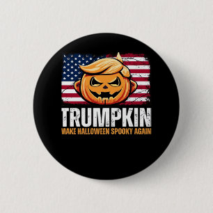 Chapa Redonda De 5 Cm Donald Halloween - Trumpkin hace que Halloween sea