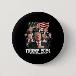 Chapa Redonda De 5 Cm Donald J Trump 2024 nunca se rinde 1
